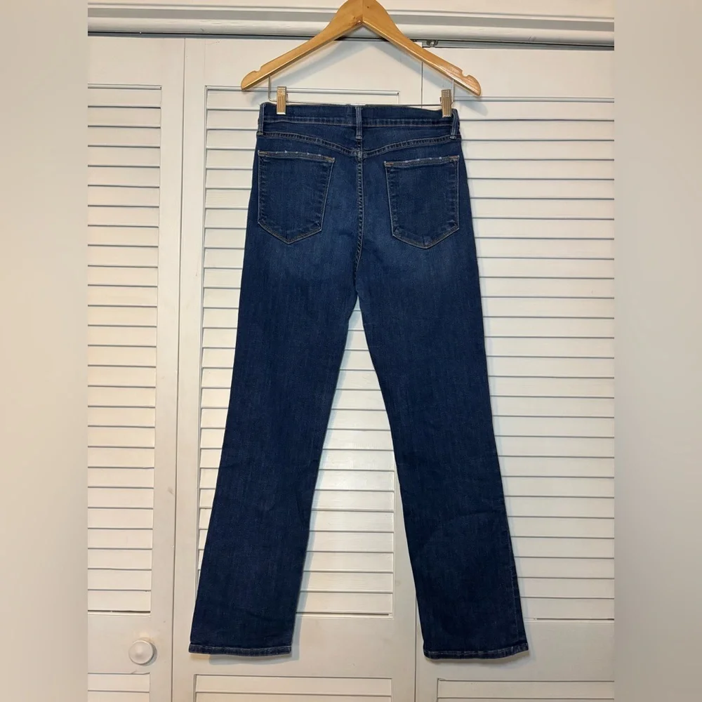 FRAME Women’s Le High Straight Jeans Size 31 Dark Wash Stretch High Rise Ankle - Picture 4 of 12